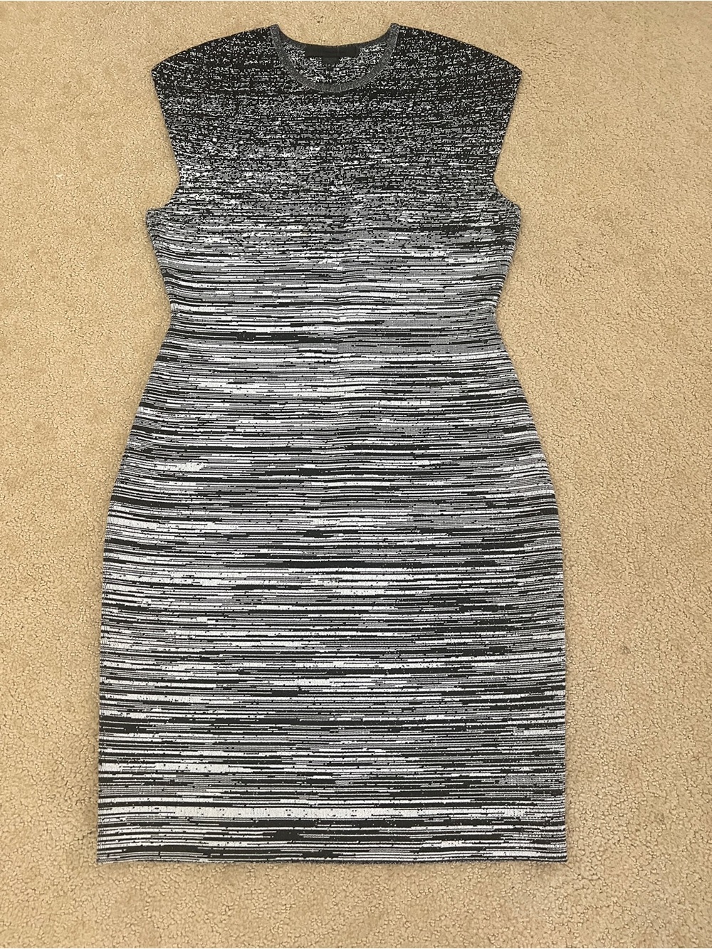 Alexander Wang Black and White Striped Midi Dress